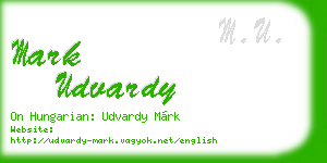 mark udvardy business card