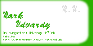 mark udvardy business card